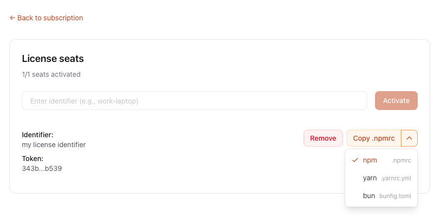 Copy package manager settings